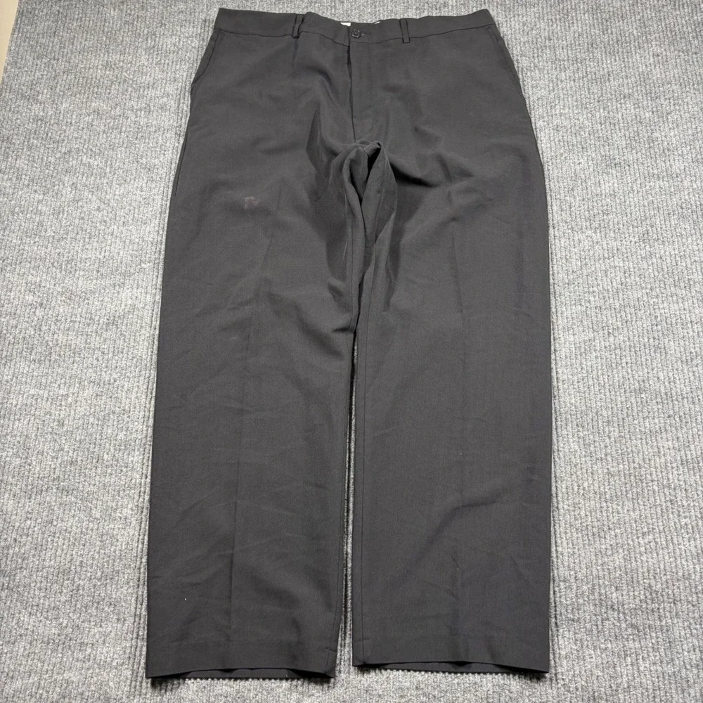 Haggar Pants Mens 38x30 Black Dacron Polyester Viscose Rayon Dress